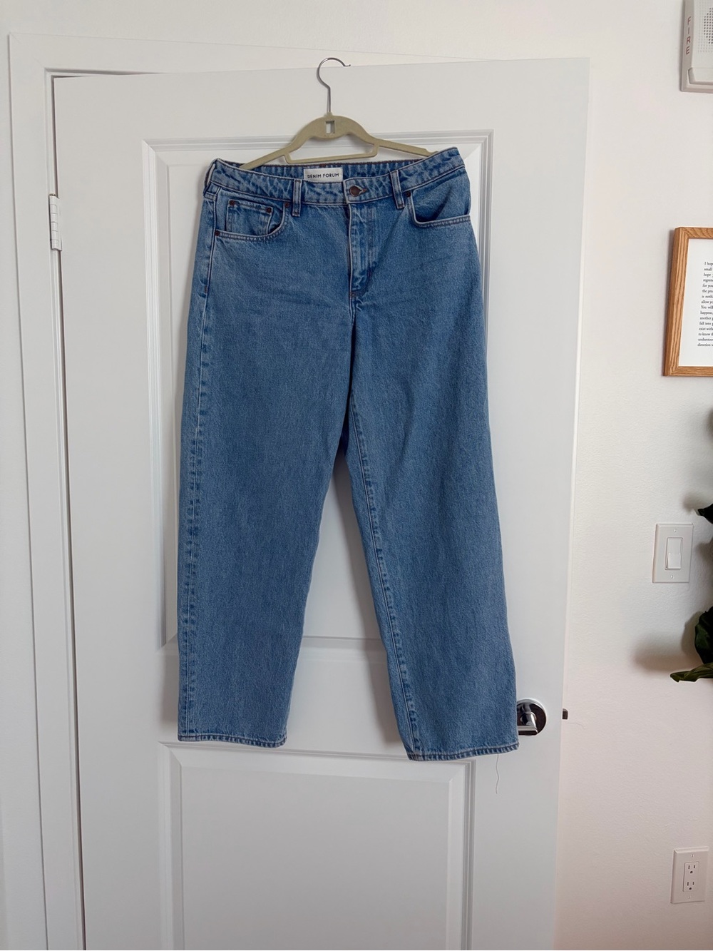 Denim Forum Boyfriend Jeans in Light Blue Wash